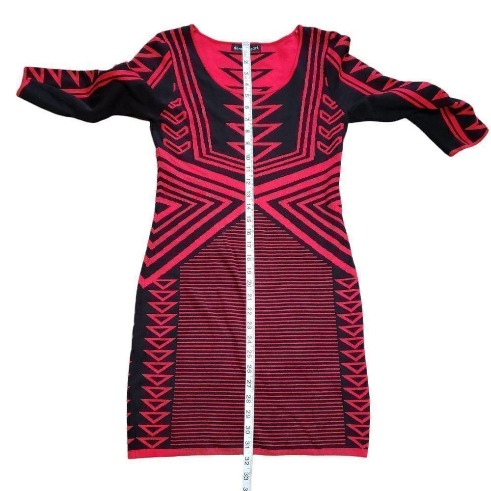 Derek Heart Red & Black Sweater Dress LARGE - Picture 14 of 16
